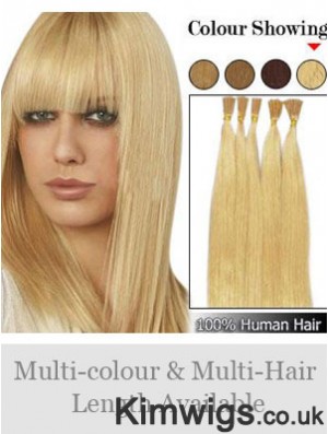 Blonde Straight Stick/I Tip Hair Extensions