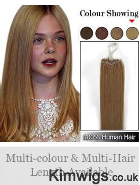 High Quality Brown Straight Micro Loop Ring Hair Extensions