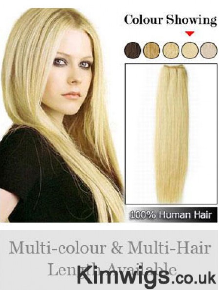 Straight Remy Human Hair Blonde Great Weft Extensions