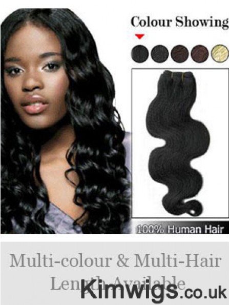 Wavy Remy Human Hair Black No-Fuss Weft Extensions