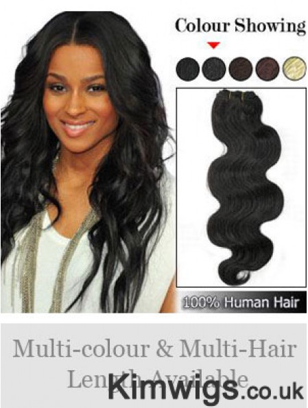 Wavy Remy Human Hair Black Perfect Weft Extensions