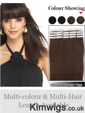 Brown Straight Great Remy Human Hair Tape In Hair Extensions