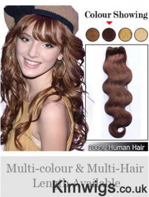 Wavy Remy Human Hair Auburn Cheap Weft Extensions