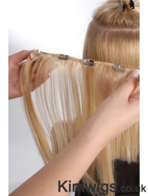 Flexibility Blonde Straight Remy Human Hair Clip In Hair Extensions