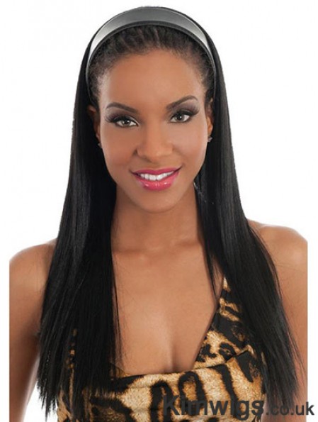 No-Fuss Black Synthetic Straight Hair Falls