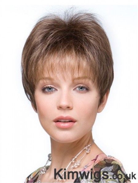 Falls Hairpieces Straight Style Brown Color Cropped Length