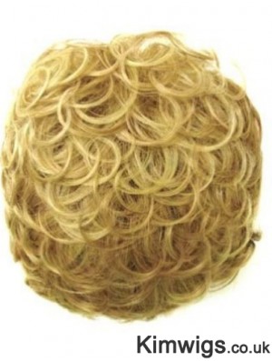 Incredible Blonde Curly Synthetic Clip In Hairpieces