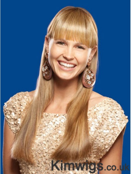 Fashion Blonde Straight Synthetic Clip In Hairpieces