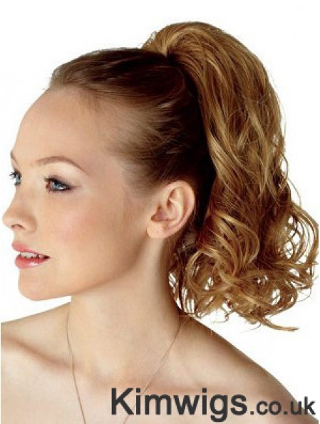 Top Brown Curly Synthetic Clip In Hairpieces