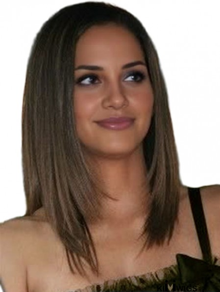Halle Berry Wig Shoulder Length Brown Color Straight Style